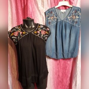 "Knox Rose" Embroidered Sleeveless Blouse Bundle